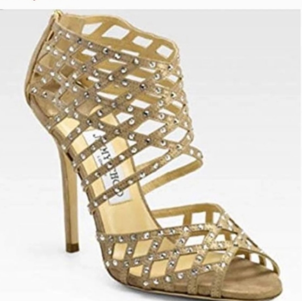 JIMMY CHOO Enigma Champagne Suede